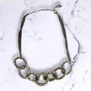 Vintage Silver Pearl Chain Link Necklace